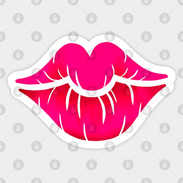 Pink Lips Sticker by SisterSpyder923